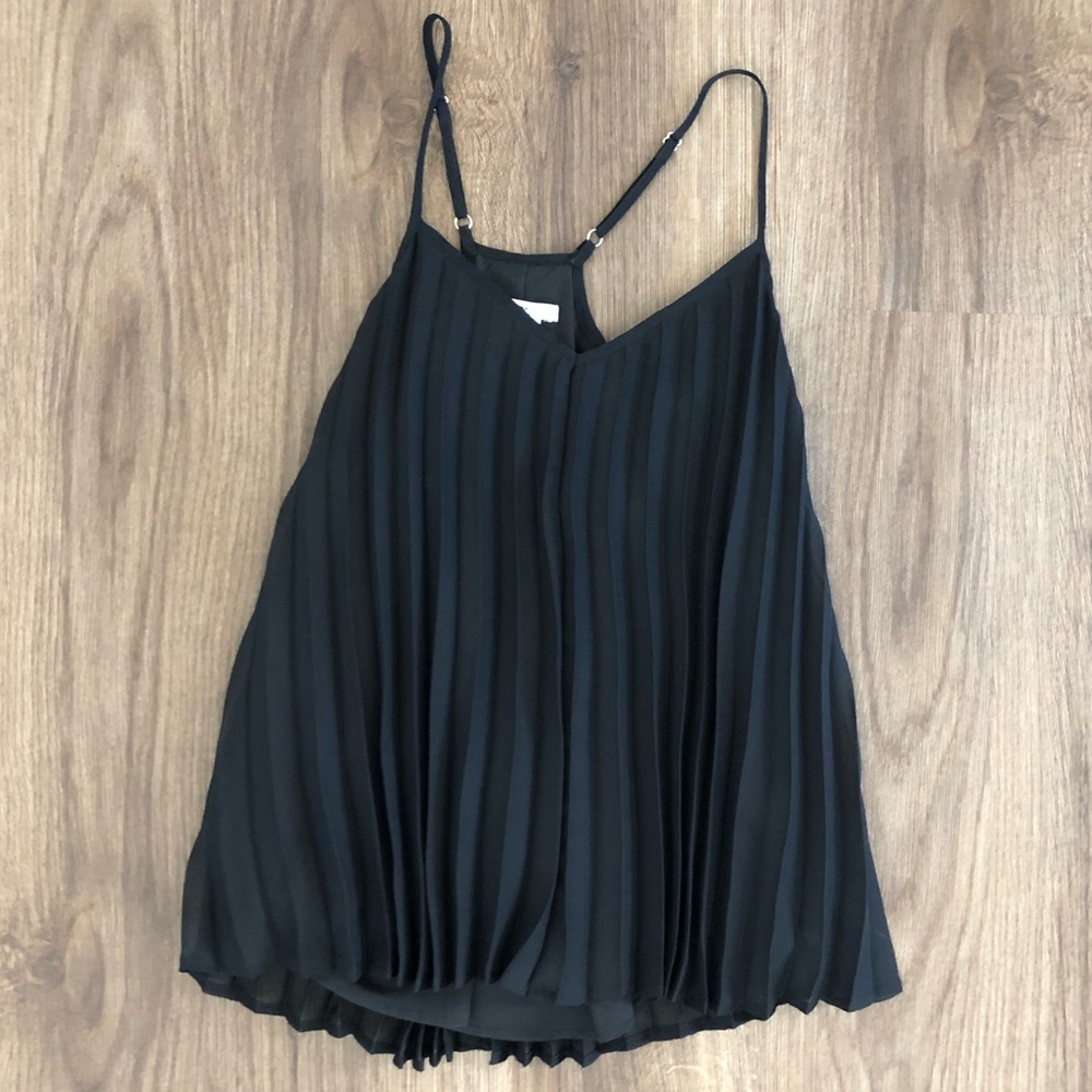 Black Pleated Tank Top